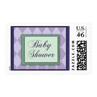Baby blue baby shower postage stamp