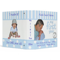 Baby Blue Baby's First Year Keepsake Album Binder