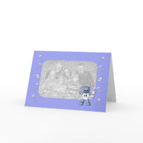 Baby Blue Bear and Blue Tractor Photo Card by KirstenEdwards Baby Blue Bear and Blue Tractor Photo Card