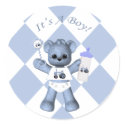 Baby Blue Bear and Blue Tractor Stickers sticker
