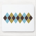 Baby Blue, Chocolate, Tan Argyle Preppy Mousepad