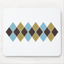 Baby Blue, Chocolate, Tan Argyle Preppy Mousepad by BeezKneez Baby Blue, Chocolate, Tan Argyle Preppy Mousepad