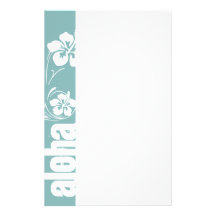 Baby Blue Circles; Aloha Custom Stationery