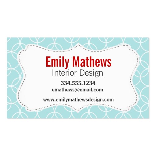 Baby Blue Circles; Ladybug Business Card Template (back side)