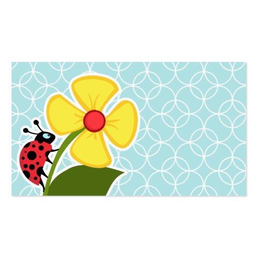 Baby Blue Circles; Ladybug Business Card Template