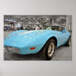 Baby Blue Corvette Poster