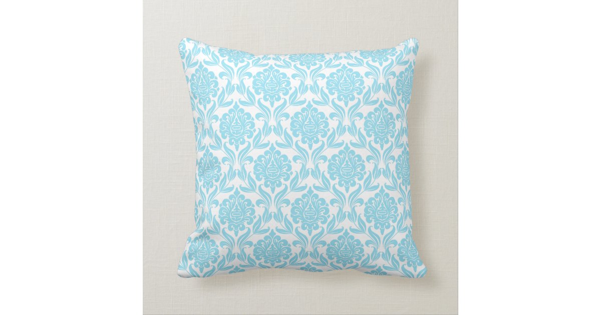 Blue And Brown Damask Throw Pillows Acinaz Com For Baby Blue Damask Pattern Throw Pillow Zazzle