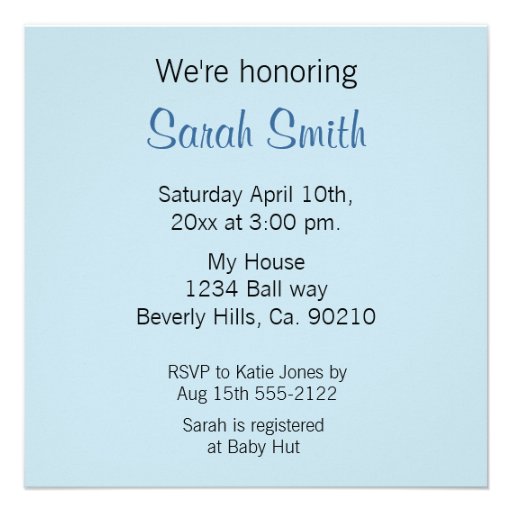Baby Blue Dots Animals Flowers Baby Shower Announcement