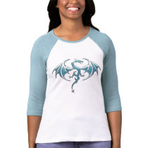 BABY BLUE DRAGON  LADIES TEE t-shirts