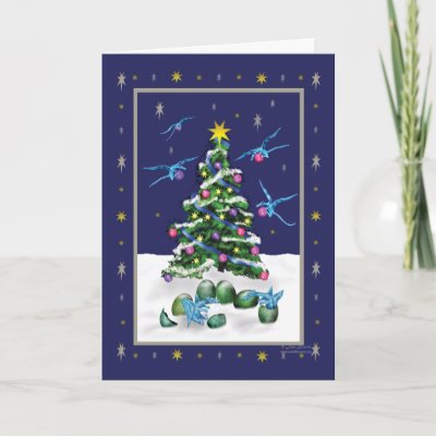 Baby Blue Dragons Christmas Card