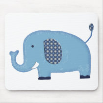 Baby Blue Elephant Mouse Pad