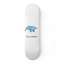 Baby blue elephant skate board deck