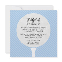 Baby Blue Golf Ball Miniature Golf Birthday Party Announcements