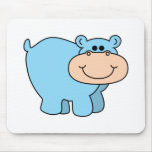 baby blue hippo mouse pads