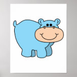 baby blue hippo posters