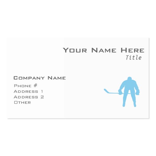 Baby Blue Hockey Business Card Templates (front side)