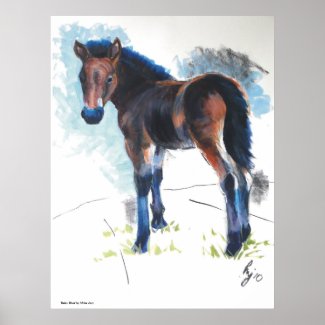 'Baby Blue' Horse Painting print