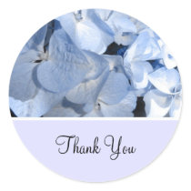 Baby Blue Hydrangea Thank You Round Sticker