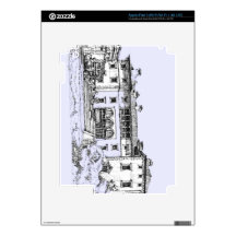 Baby blue ink drawing decal for iPad 3