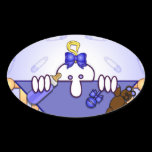 Baby Blue Kilroy Oval Sticker stickers