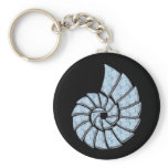 Baby Blue Nautilus Shell Key Chains