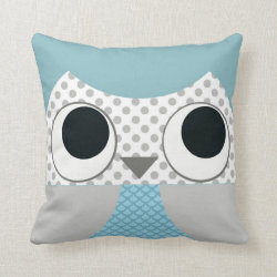 Baby Blue Owl Throw Pillows