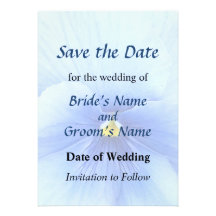 Baby Blue Pansy Save the Date Invitations