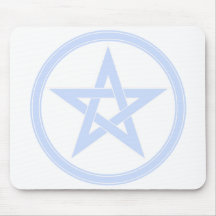 Baby Blue Pentacle Pentagram Mouse Pads