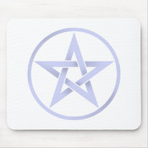 Baby Blue Pentagram Pentacle Mouse Mat
