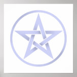 Baby Blue Pentagram Pentacle Poster