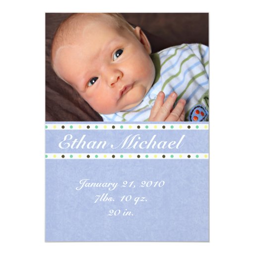Baby Blue Photo Birth Announcement Zazzle