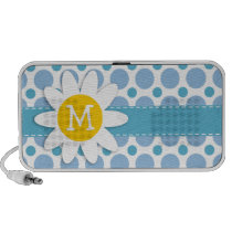 Baby Blue Polka Dots; Daisy iPhone Speaker