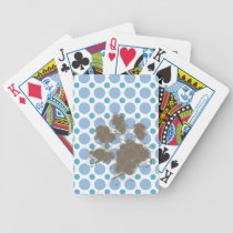 Baby Blue Polka Dots; Muddy Pawprint Bicycle Card Deck