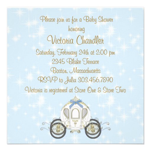Baby Blue Prince Baby Boy Shower Invitations