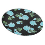 Baby Blue Roses - beautiful black rose plate plates