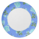 Baby Blue Roses on pretty blue floral plate plates