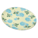 Baby Blue Roses on pretty cream rose flower plate plates