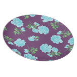 Baby Blue Roses on pretty purple rose flower plate plates