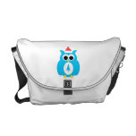 Baby blue santa owl courier bag
