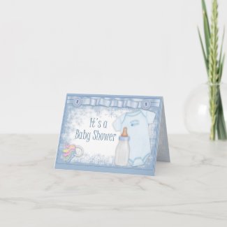 Baby Blue Shower Invitation card