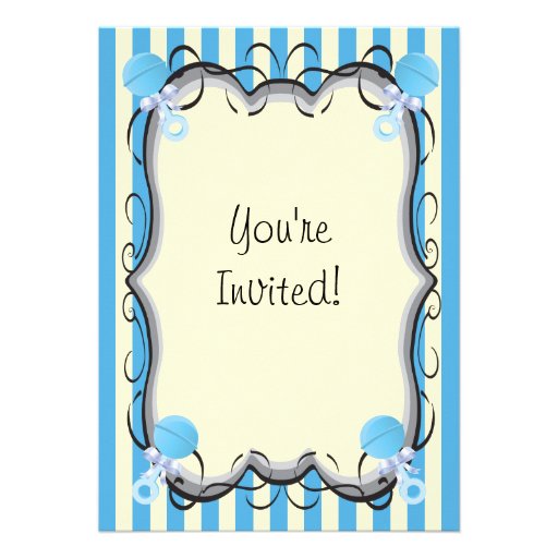 Baby Blue Shower Victorian Tea Party Invitation