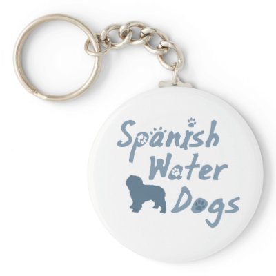 Baby Blue Spanish Water Dog Keychain by MenagerieMayhem