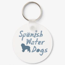 Baby Blue Spanish Water Dog Keychain by MenagerieMayhem Baby Blue Spanish Water Dog Keychain