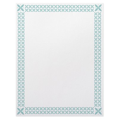 Baby Blue Stencil Border Frame Letterhead by circlealine