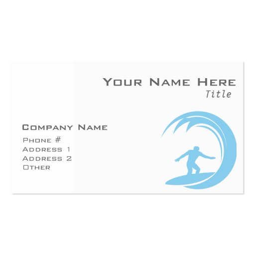 Baby Blue Surfing Business Cards
