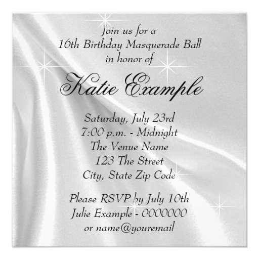 Baby Blue Sweet 16 Masquerade Party Custom Announcements