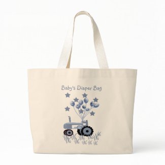 Baby Blue Tractor with Balloons Bag bag
