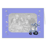 Baby Blue Tractor with Balloons Photo Card
