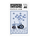 Baby Blue Tractor with Balloons Postage stamp
