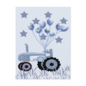 Baby Blue Tractor with Balloons Postcard postcard